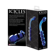 Icicles No. 31 Hand Blown Glass - Blue G Spot