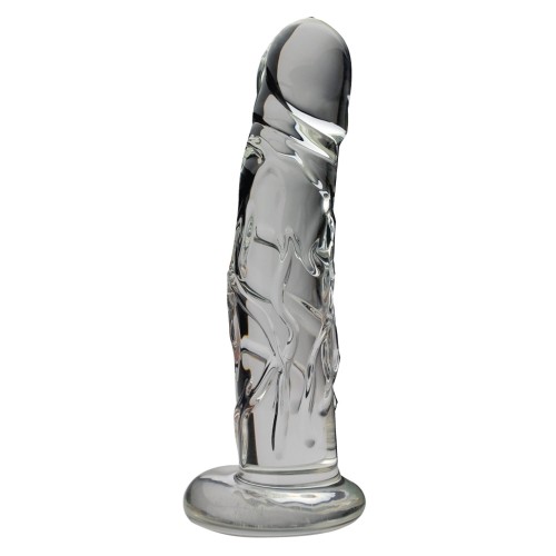 Blown Medium Realistic Glass Dildo Clear for Ultimate Pleasure