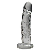 Dildo de Vidrio Realista Mediano Blown Transparente para Placer Óptimo