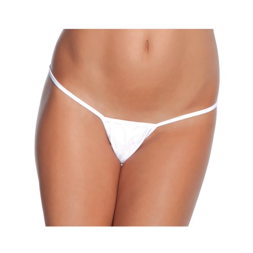 G-String de Lycra de Cintura Baja Blanco XL