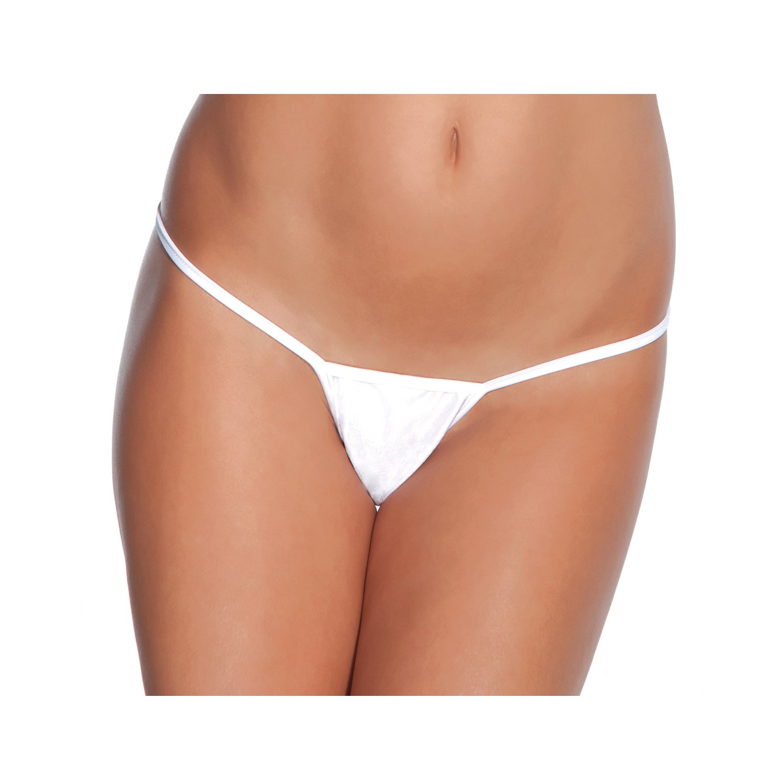 G-String de Lycra de Cintura Baja Blanco XL