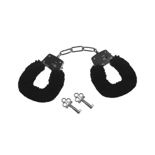 Sex & Mischief Furry Handcuffs - Black