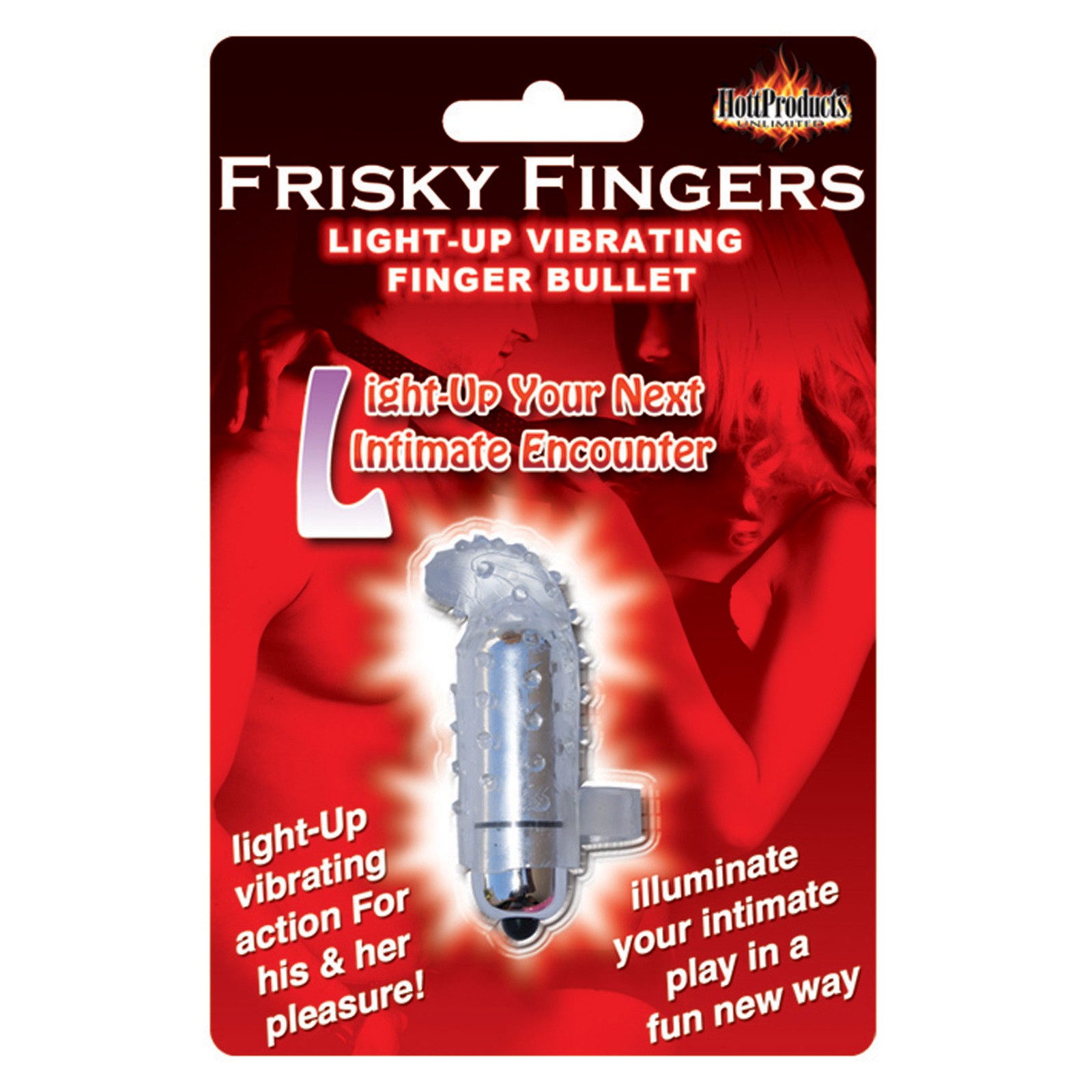 Frisky Finger Balas Vibrante Iluminada - Transparente