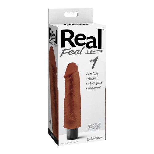 Vibrador Real Feel No. 1 Largo Impermeable - Multivelocidad Marrón