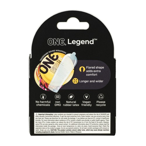 One The Legend XL Condoms Box of 3 - Comfort and Performance