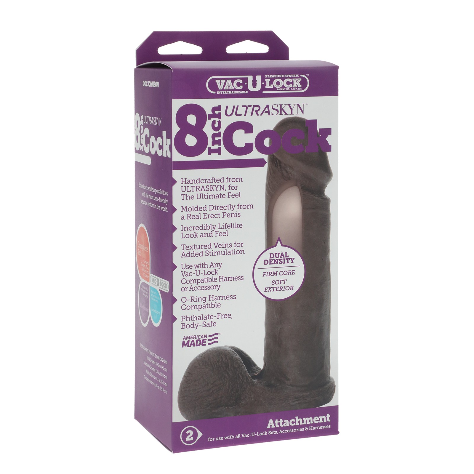 Vac-U-Lock 8 Inch Cock Attachment for Realistic Pleasure