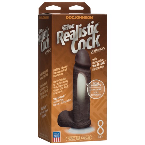 Realistic 8 Inch Ultraskyn Cock Brown