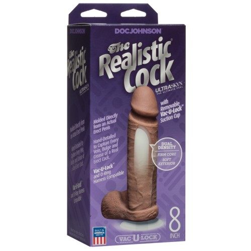 Realistic 8 Inch Ultraskyn Cock Brown