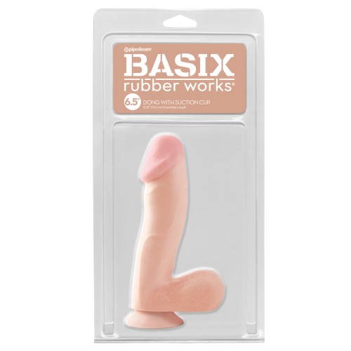 Basix Rubber Works 6.5 Inch Dong with Suction Cup Flesh