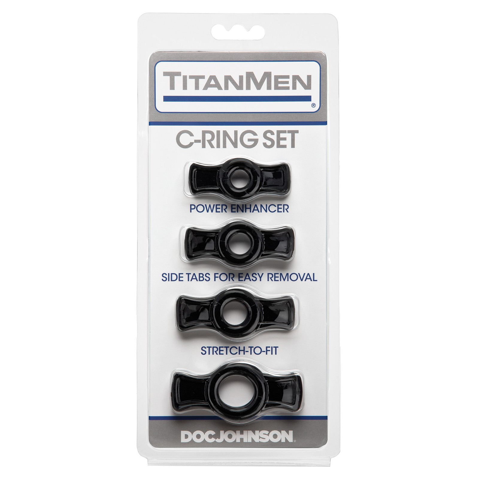 Titanmen Tools Cock Ring Set - Black - Enhance Your Pleasure