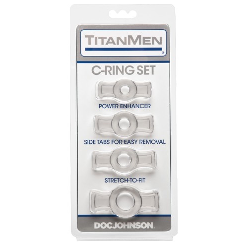 Juego de Anillos para el Pene Titanmen Tools Transparente