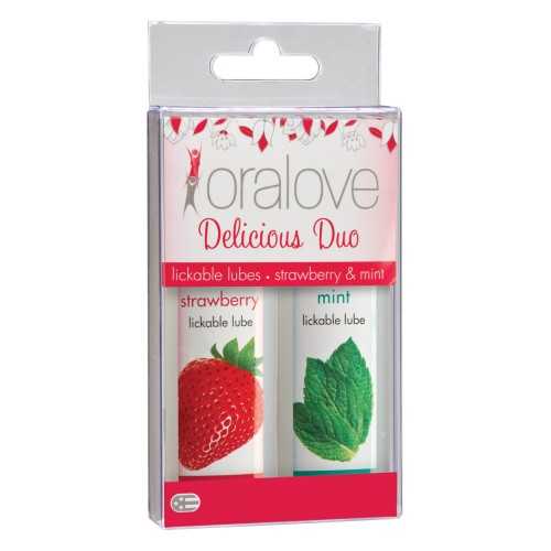 Oralove Duo Flavored Lubricant - Strawberry & Mint