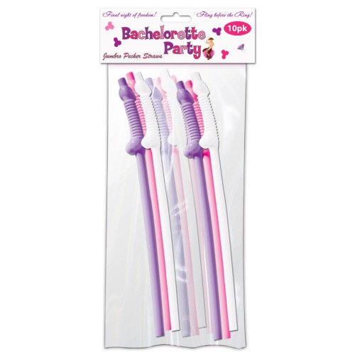 Bachelorette Party Pecker Sipping Straws - 10 Pack