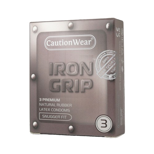 Preservativos Caution Wear Iron Grip Snug Fit 3 Pack