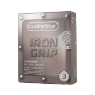 Caution Wear Iron Grip Snug Fit Condoms 3 Pack