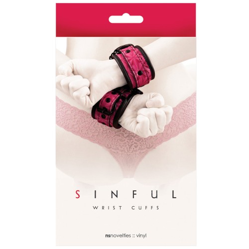 Sinful Pink Wrist Cuffs - Adjustable Restraints