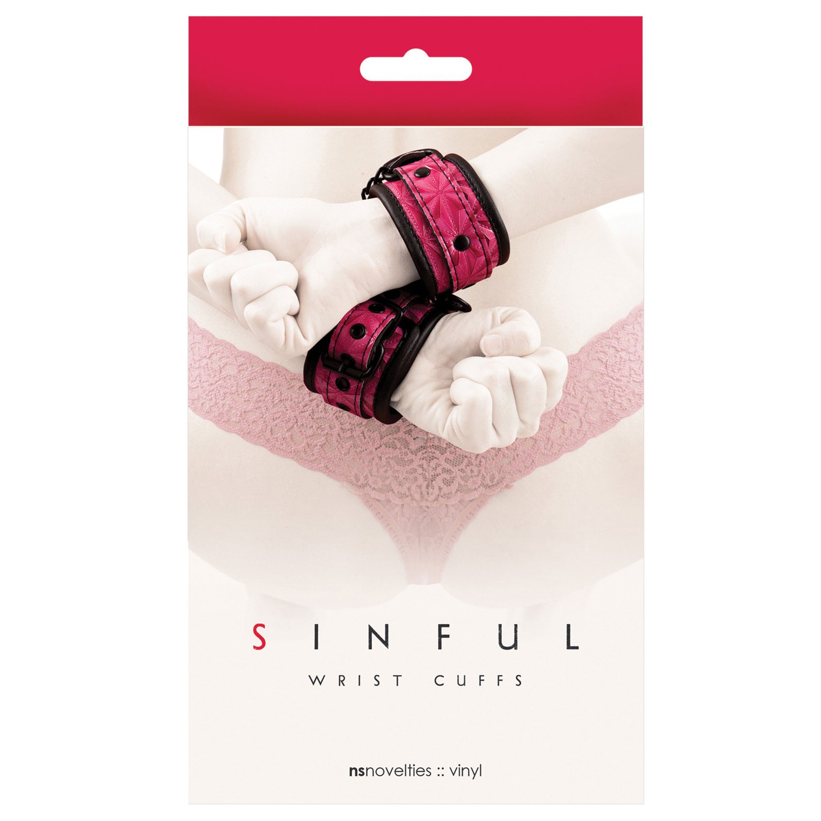 Sinful Pink Wrist Cuffs - Adjustable Restraints