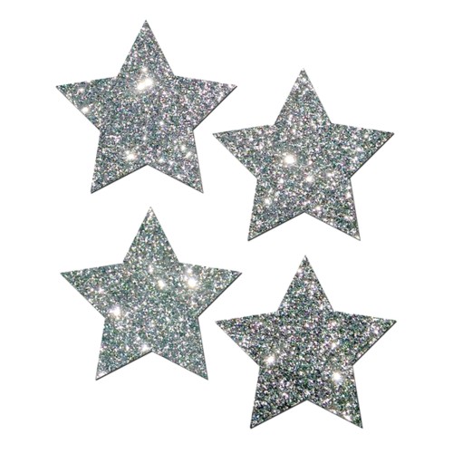 Pasties de Estrella Brillante - Plateadas