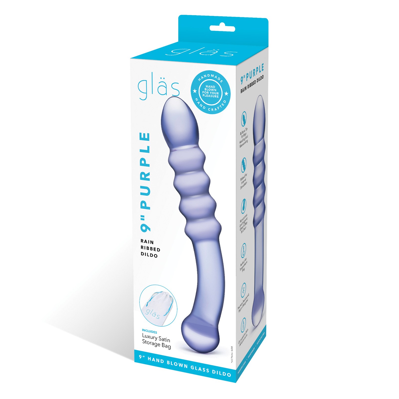 Dildo de Cristal Ribeteado Purple Rain - Juguete de Placer Definitivo