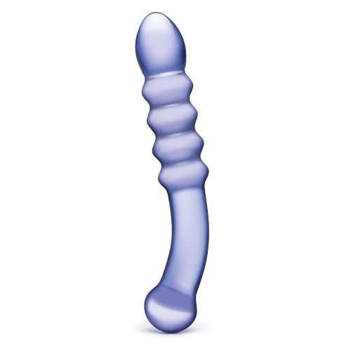 Purple Rain Ribbed Glass Dildo - Ultimate Pleasure Toy