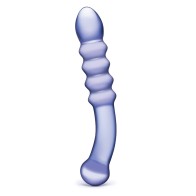 Purple Rain Ribbed Glass Dildo - Ultimate Pleasure Toy