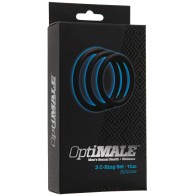 Kit de Anillos OptiMale Thin - Negro - Mejora Tu Placer