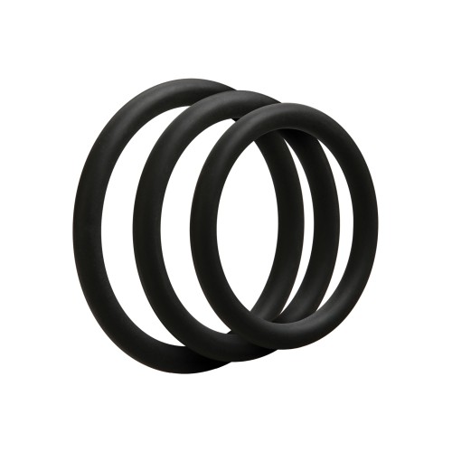 Kit de Anillos OptiMale Thin - Negro - Mejora Tu Placer