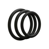 Kit de Anillos OptiMale Thin - Negro - Mejora Tu Placer