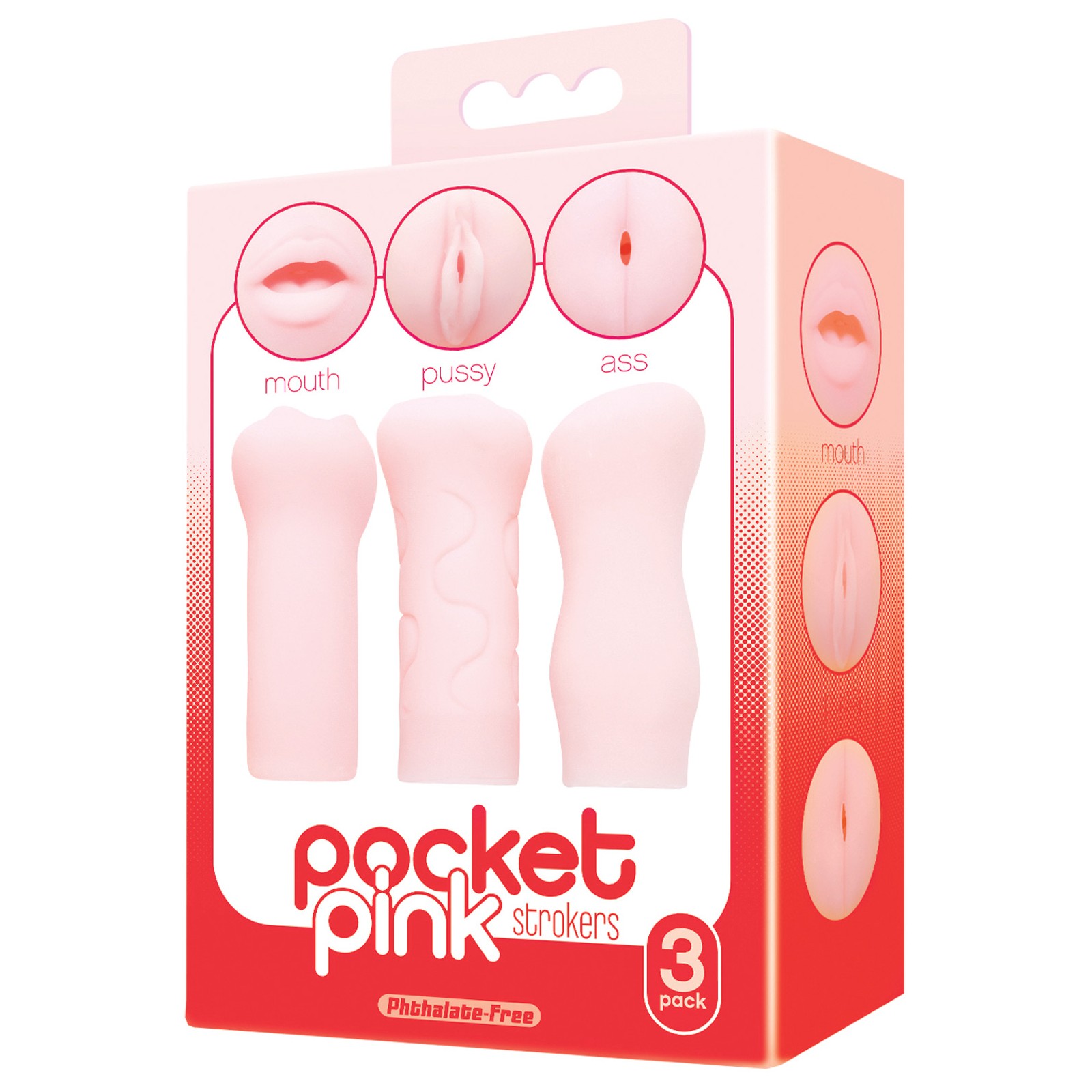 Strokers Pocket Pink de Icon Brands - Paquete de 3