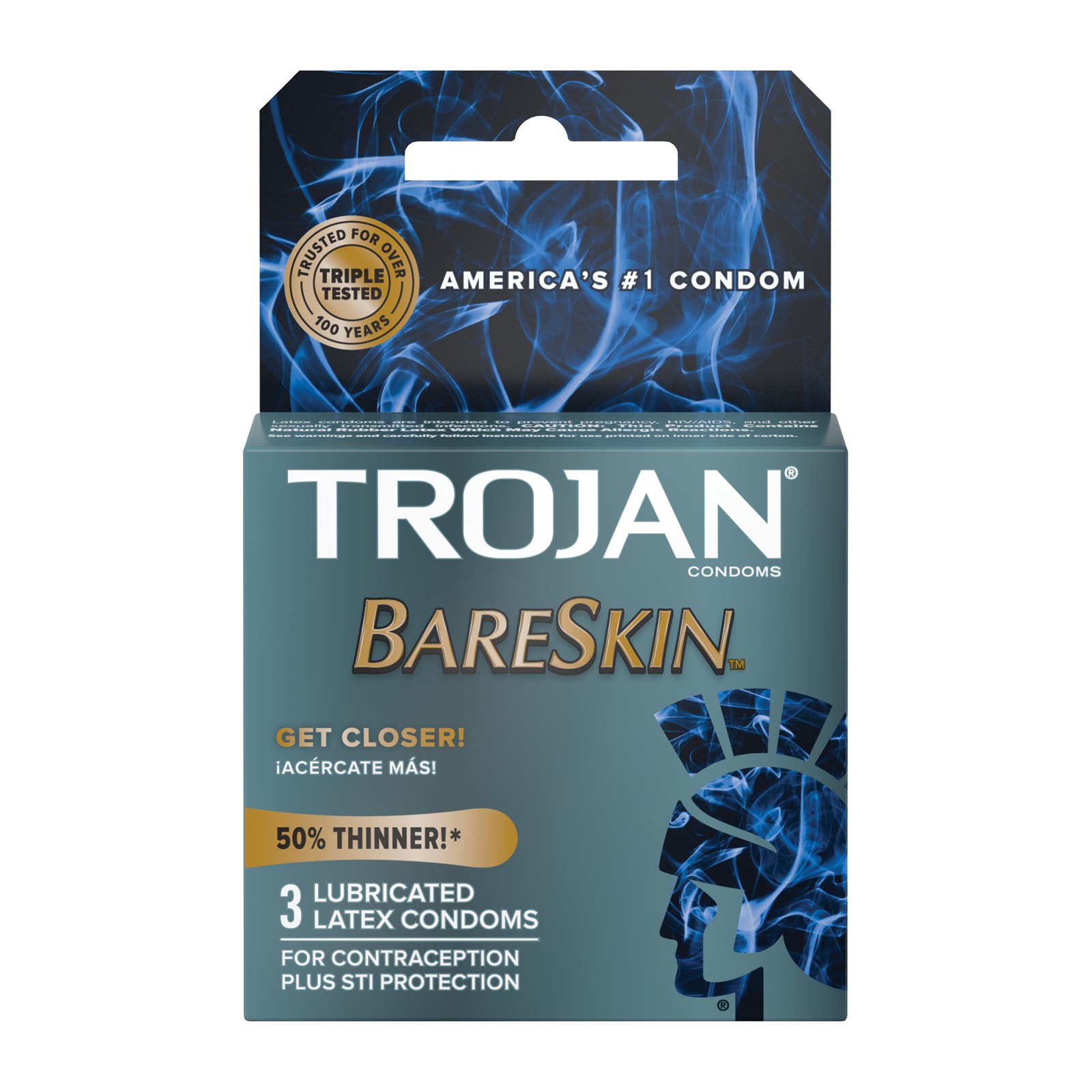 Trojan Bareskin Condoms Box of 3