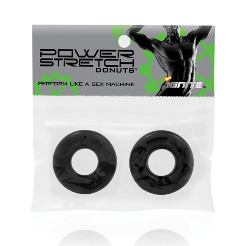 Anillo Cock Ignite Power Stretch Donut Negro Pack de 2