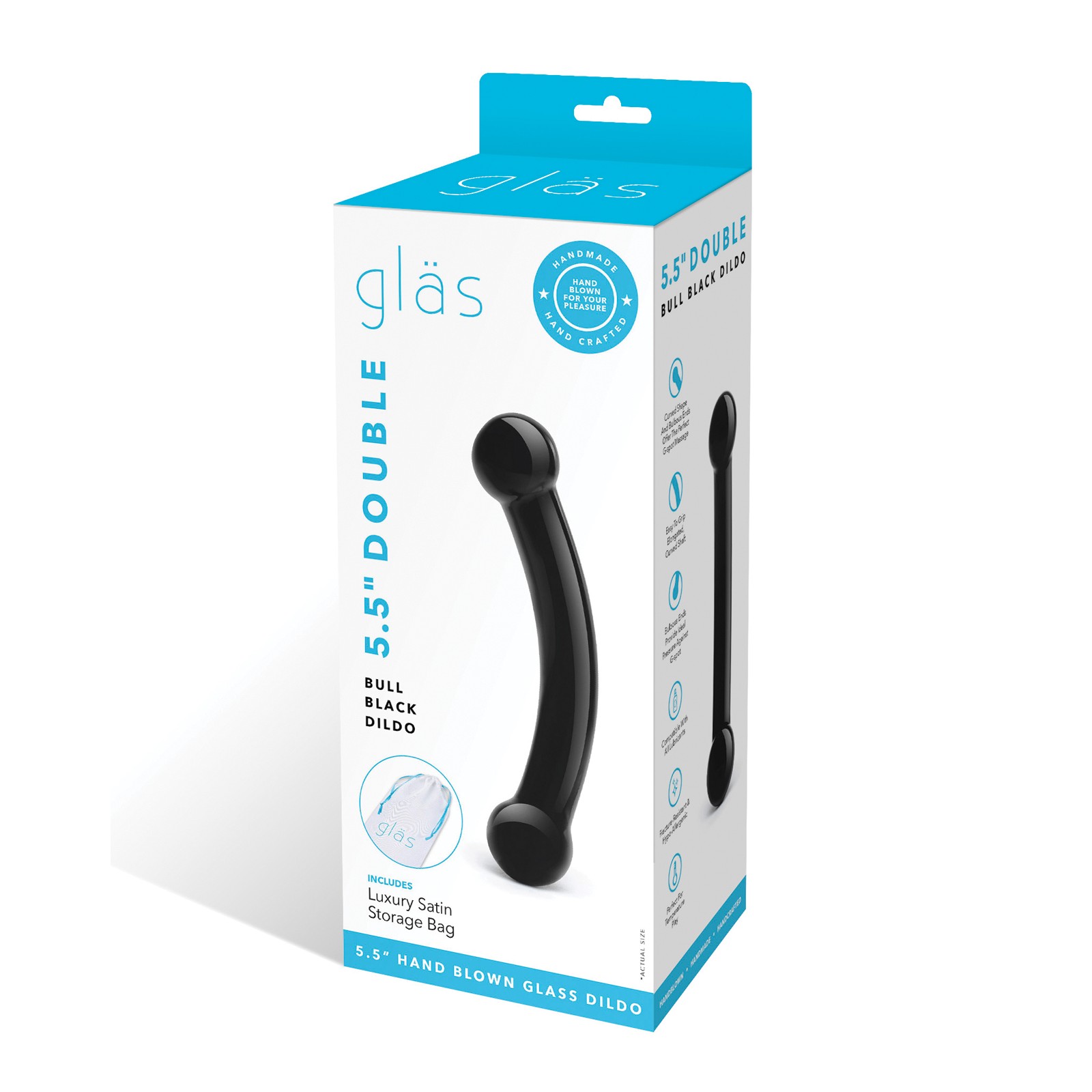 Dildo de Vidrio Negro Double Bull de Glas