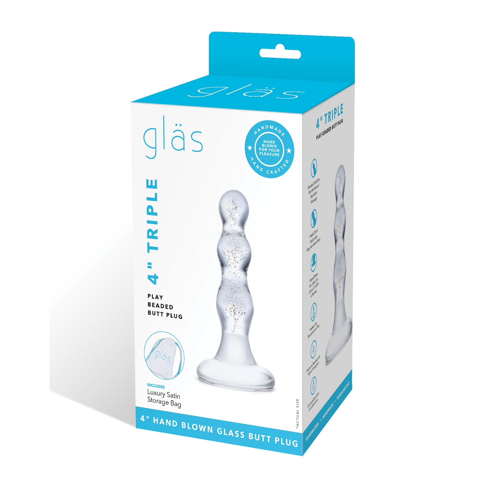 Plug Anal Beads Glas Triple Play Claro