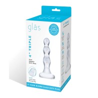 Plug Anal Beads Glas Triple Play Claro