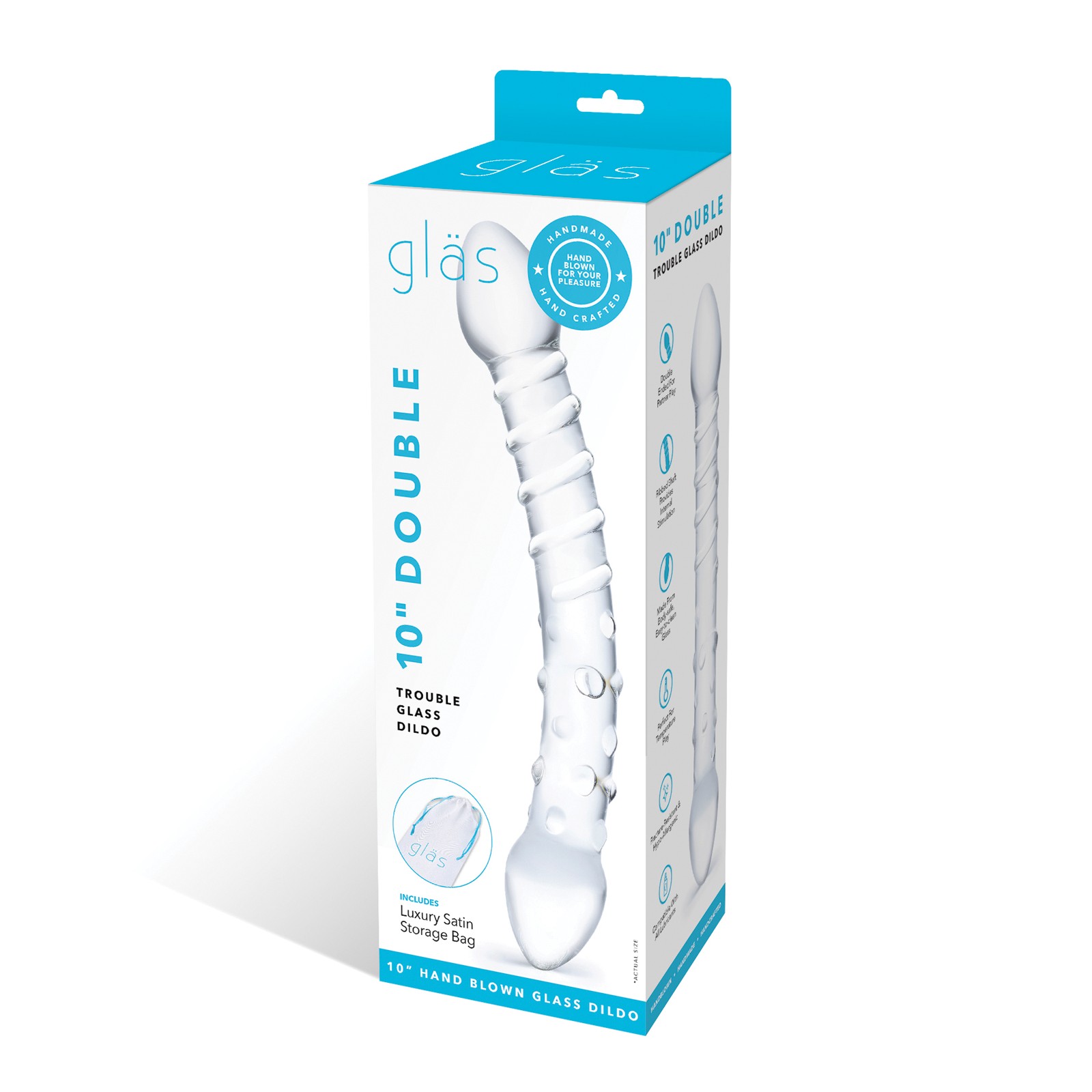 Glas Double Trouble Glass Dildo - Double the Pleasure