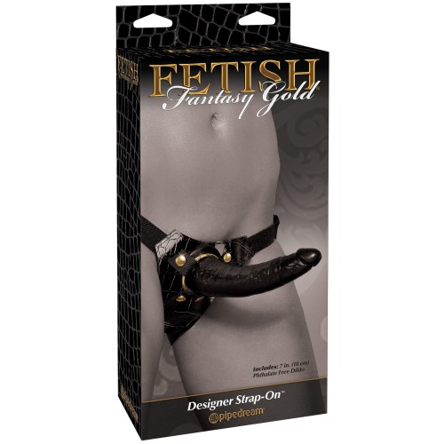 Strap-On Diseñador Fetish Fantasy Gold con Dildo Negro