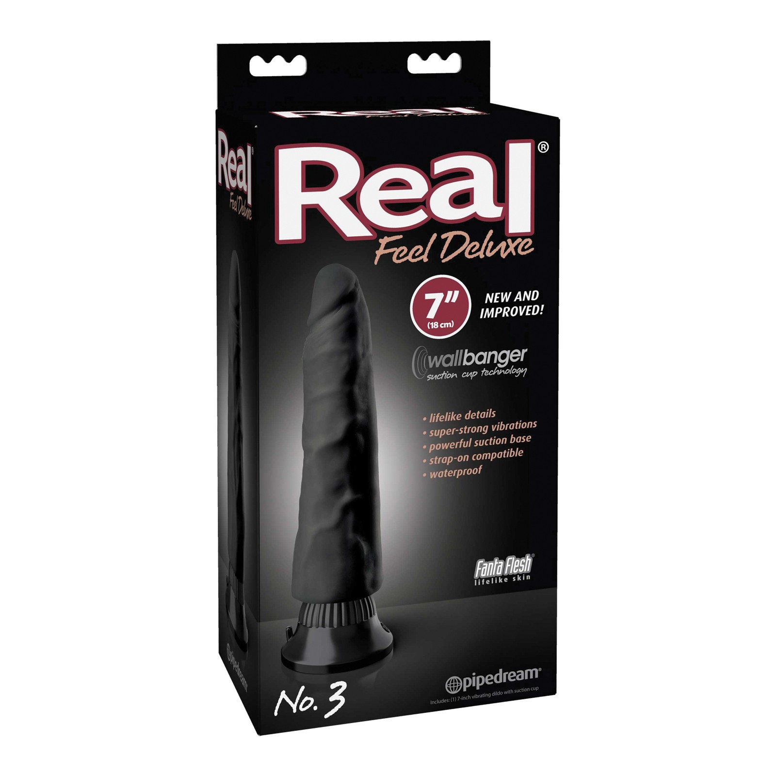 Real Feel Deluxe No. 3 7" Waterproof Vibe - Black