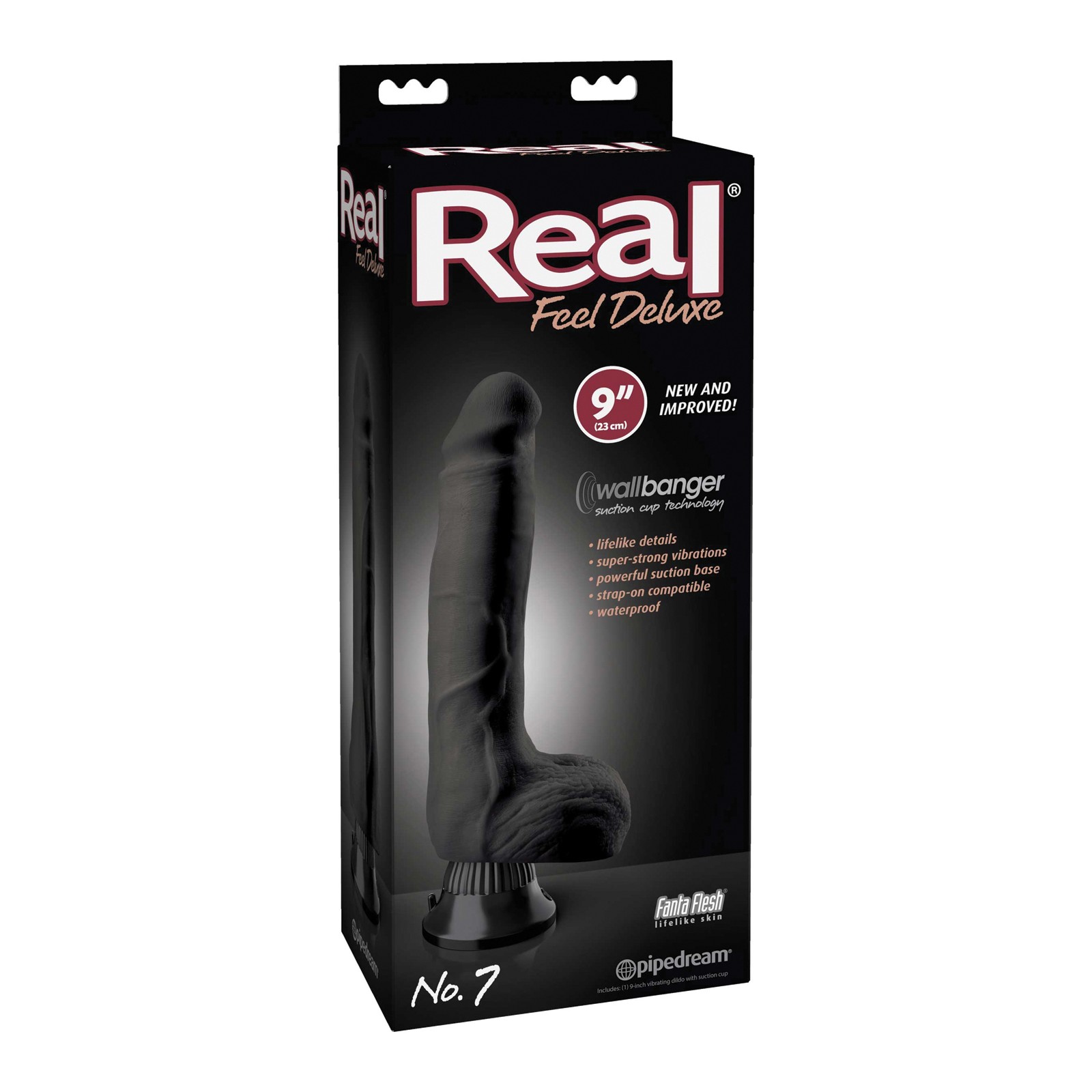 Real Feel Deluxe No. 7 9" Vibe Waterproof Black