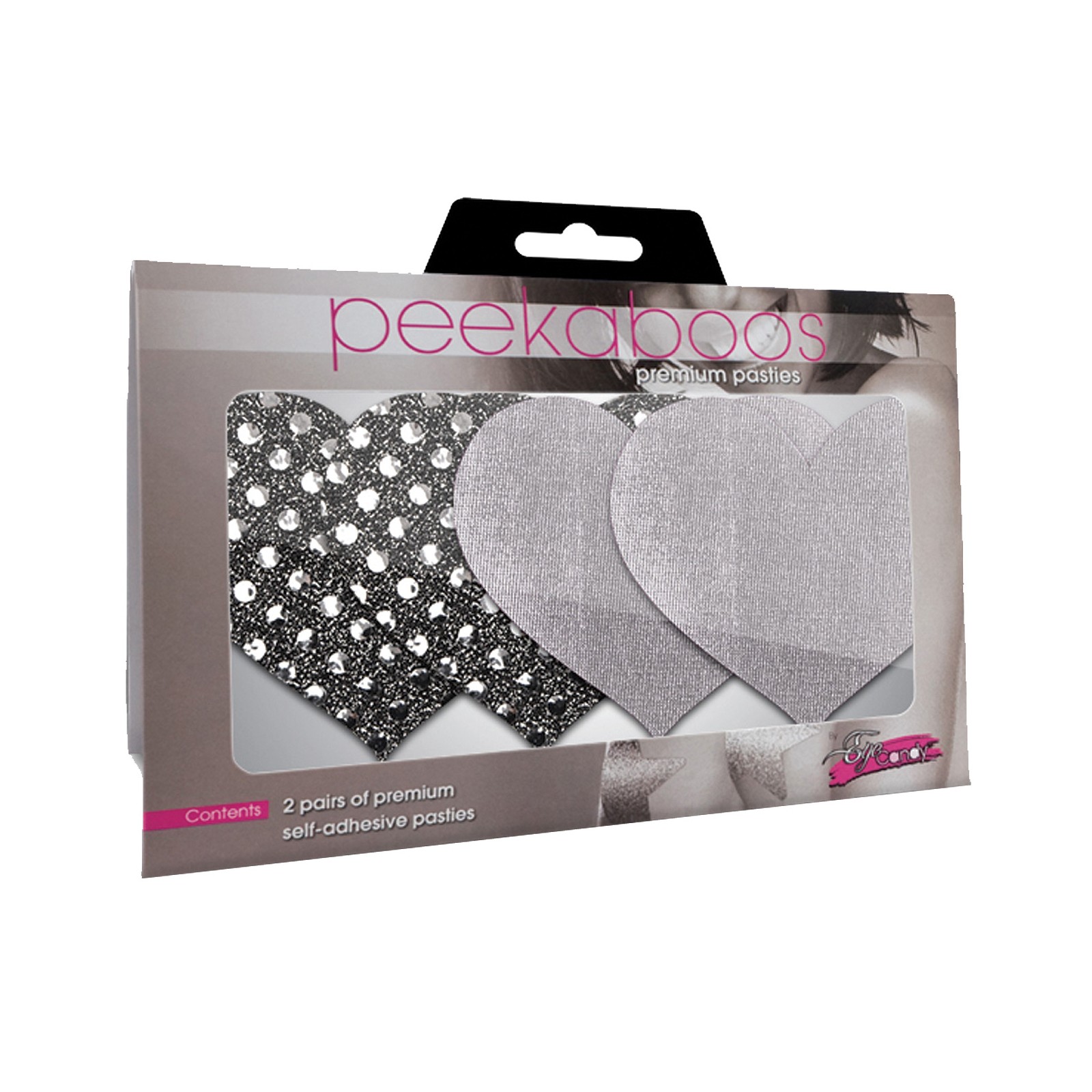 Dark Angel Hearts Silver Pasties Pack of 2