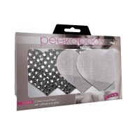 Dark Angel Hearts Silver Pasties Pack of 2