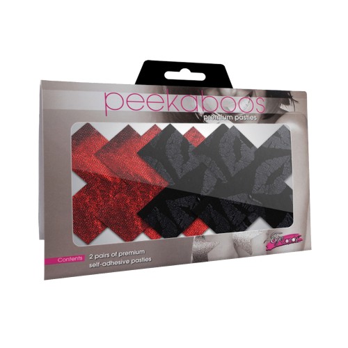 Pasties Premium Stolen Kisses - Rojo y Negro