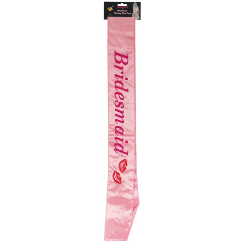 Sash de Dama de Honor Destellante - Rosa