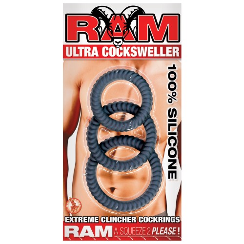 RAM Ultra Cocksweller Cockring Set Black