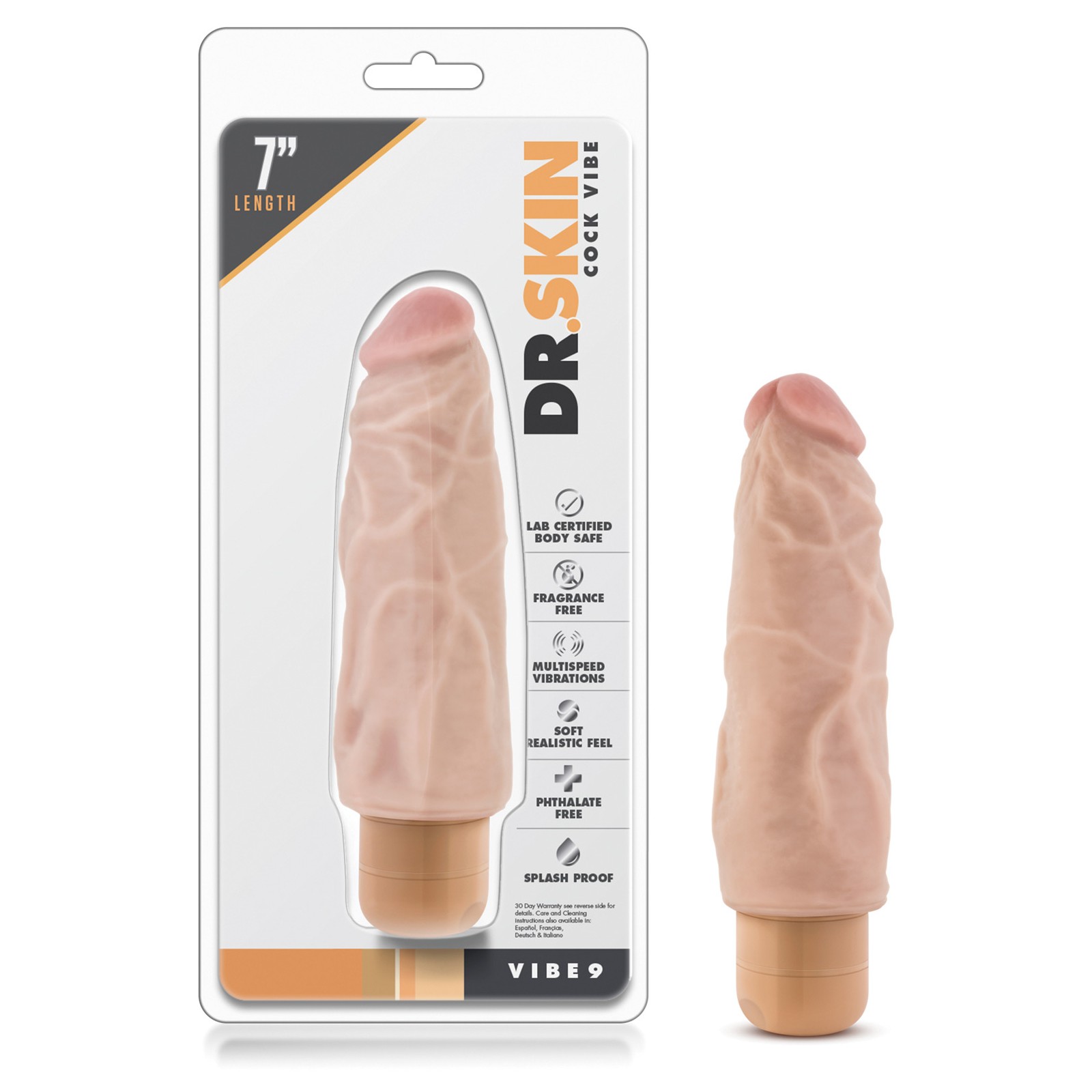 Blush Dr. Skin Vibe 7" Dong #9 - Realistic Vibrator