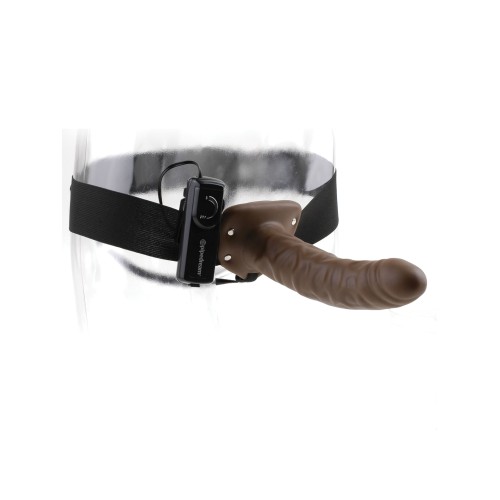 Fetish Fantasy 8" Arnes Vibrador Hueco - Marrón