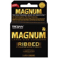 Trojan Magnum Ribbed Condoms for Enhanced Pleasure