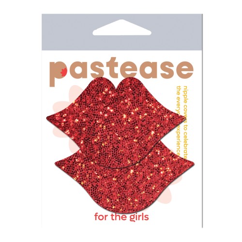 Pastease Premium Glitter Lips Red OS - Fun Accessory