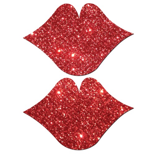 Pastease Premium Glitter Lips Red OS - Fun Accessory