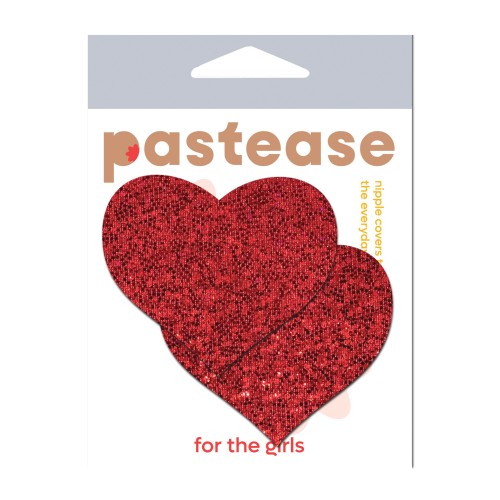 Pastease Premium Glitter Heart Red Nipple Covers