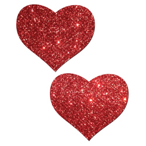 Pastease Premium Glitter Heart Red Nipple Covers